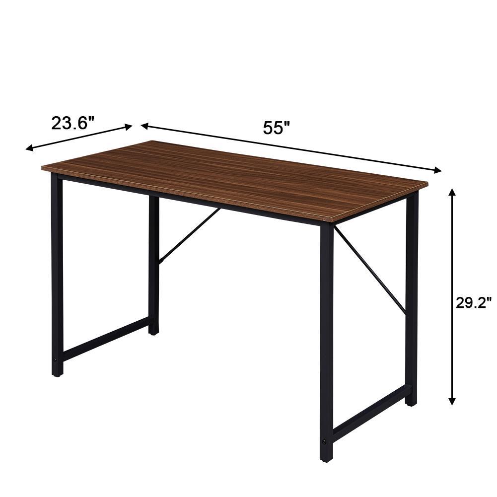 Wooden table with dimensions labeled on a white background