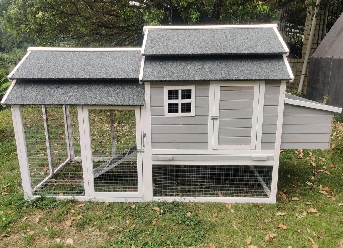 YES4PETS 230cm XL Chicken Coop Rabbit Hutch FIR Wood Holds 10 Hens