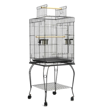 YES4PETS Bird Cage with Dome Roof 148cm Black Wrought Iron