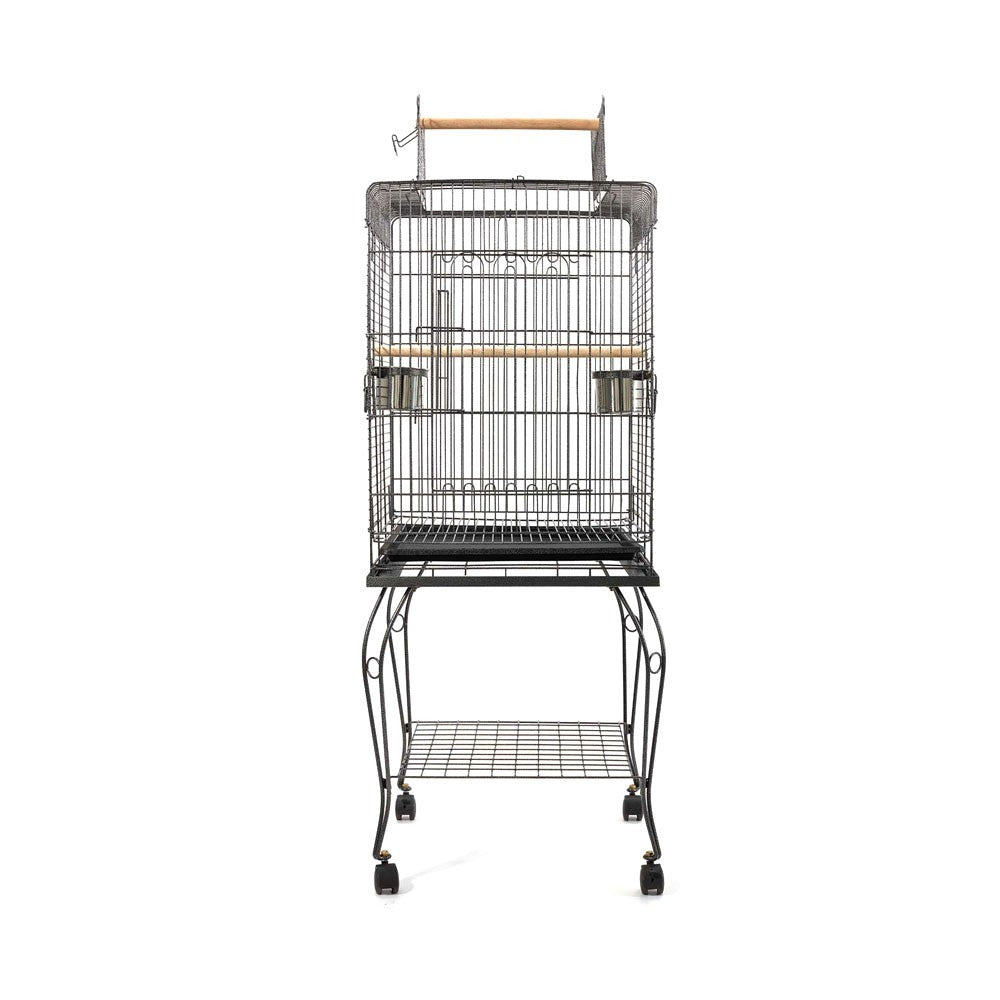 YES4PETS Bird Cage with Dome Roof 148cm Black Wrought Iron