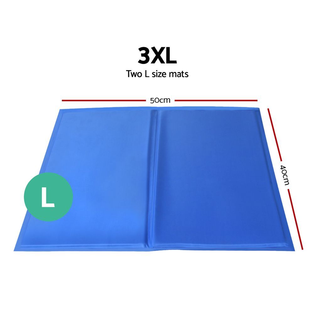 Yes4pets Self-Cooling Gel Pet Cooling Mat Set of 2 for Dogs and Cats 50x40cm