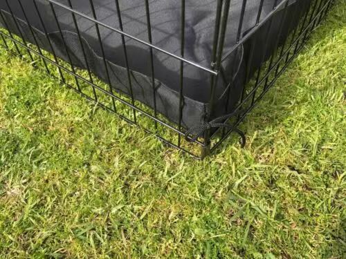 YES4PETS Dog Playpen Exercise Pen 8-Panel with Canvas Floor Black