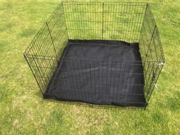 YES4PETS Dog Playpen 8-Panel Exercise Pen with Canvas Floor Black