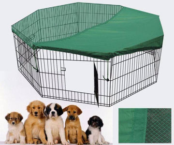 YES4PETS Dog Playpen Exercise Pen 8 Panel with Cover 76cm High Black