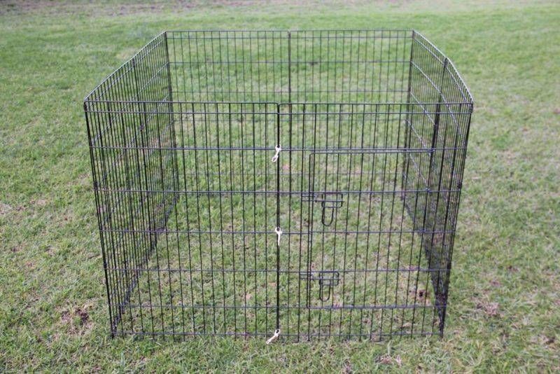 YES4PETS 8-Panel Dog Exercise Pen Black