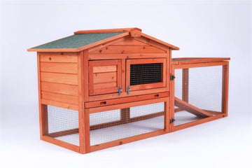 YES4PETS Rabbit Hutch Metal Run with Asphalt Roof 154cm