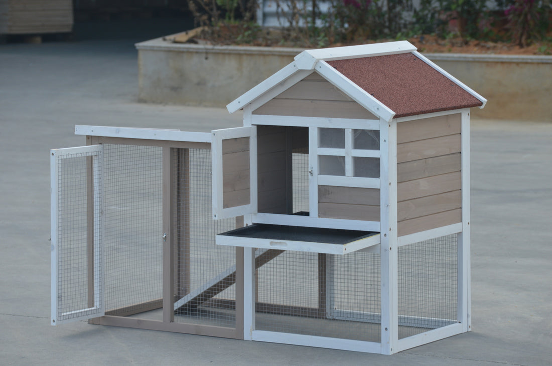 YES4PETS Rabbit Hutch Small Animal House Outdoor Run Solid Fir Wood