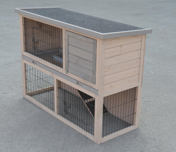 YES4PETS Double Storey Small Animal Hutch with Pull Out Tray 108cm