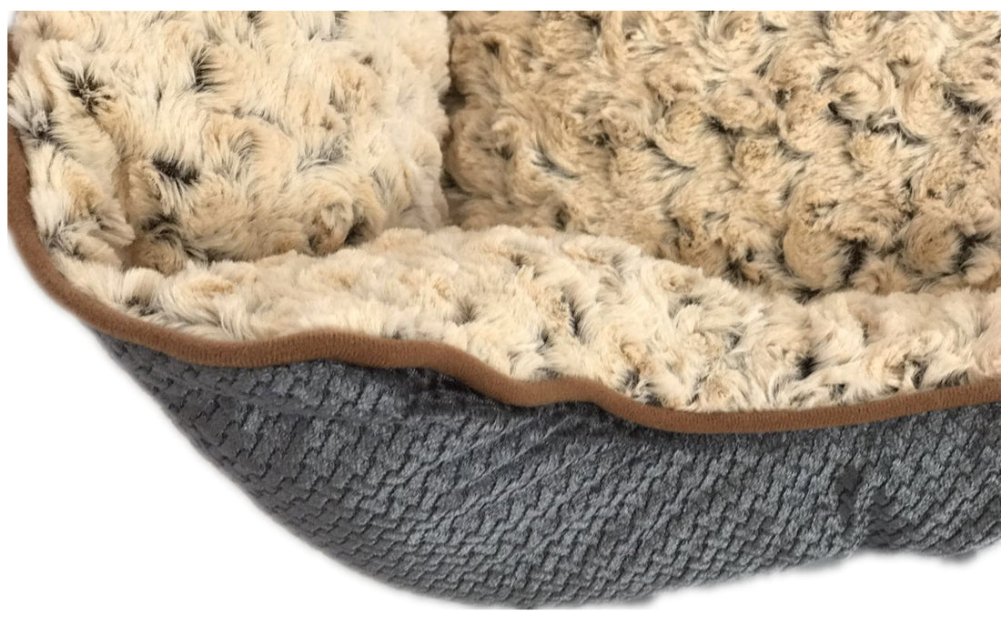 Large Washable Soft Fleece Pet Dog Cat Bed Cushion Mat Grey 80x60x22cm