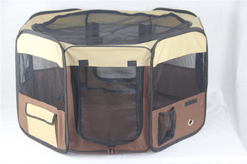 YES4PETS Soft Dog Playpen Pet Tent with Removable Cover Brown