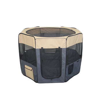 YES4PETS Portable Pet Playpen for Dogs and Cats Grey 75cm