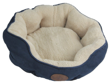 Yes4pets Washable Fleece Pet Dog Cat Bed Medium Blue Grey 60x50x20cm