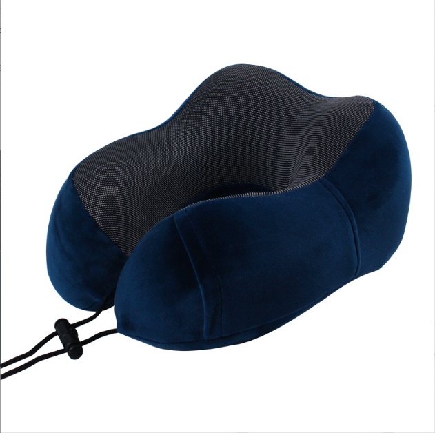 U-Shaped Travel Memory Foam Neck Pillow with Plush Fleece
