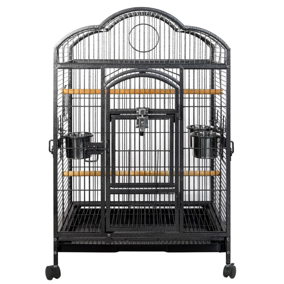 YES4PETS Bird Cage Carrier with Wheels 86cm Silver Black