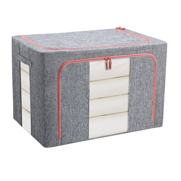 Vortaz Grey Cloth Storage Box for Wardrobe 100L