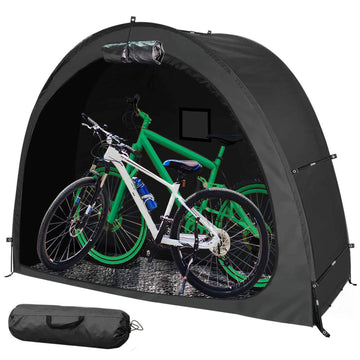 Bike Cover Storage Tent Waterproof 190T Polyester 2 Bicycles Grey