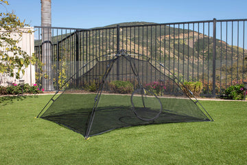 Portable Outdoor Cat Tent with Mesh Enclosure for Deck and Garden