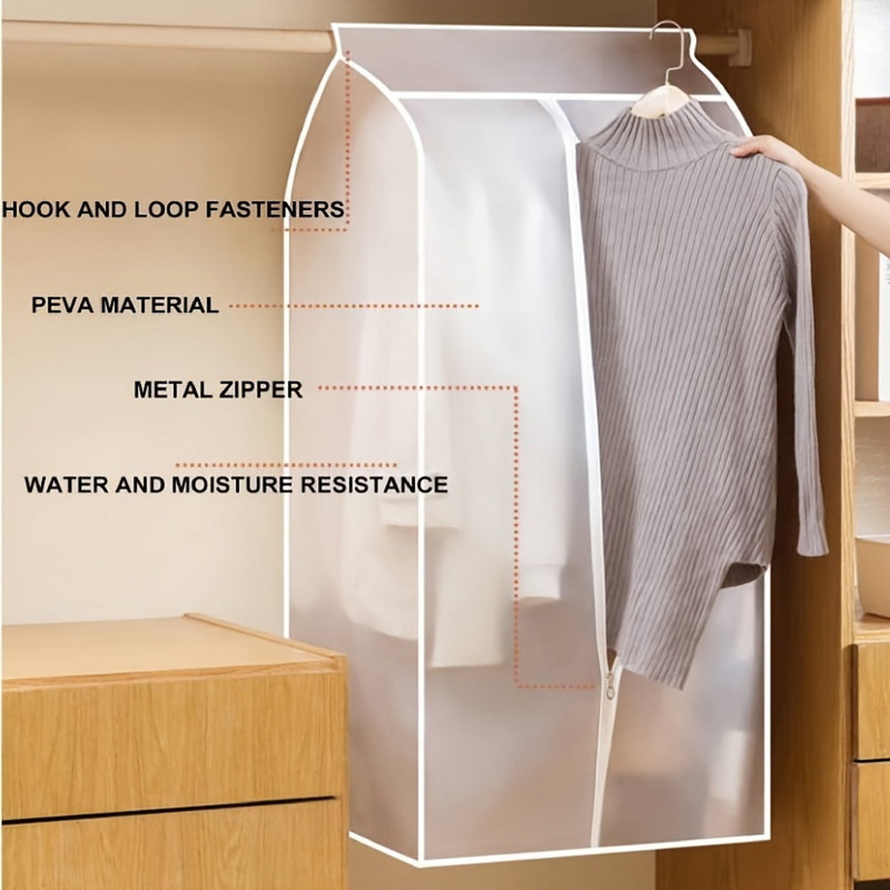 Vortaz Clear PEVA Garment Cover Bag for Wardrobe 90cm
