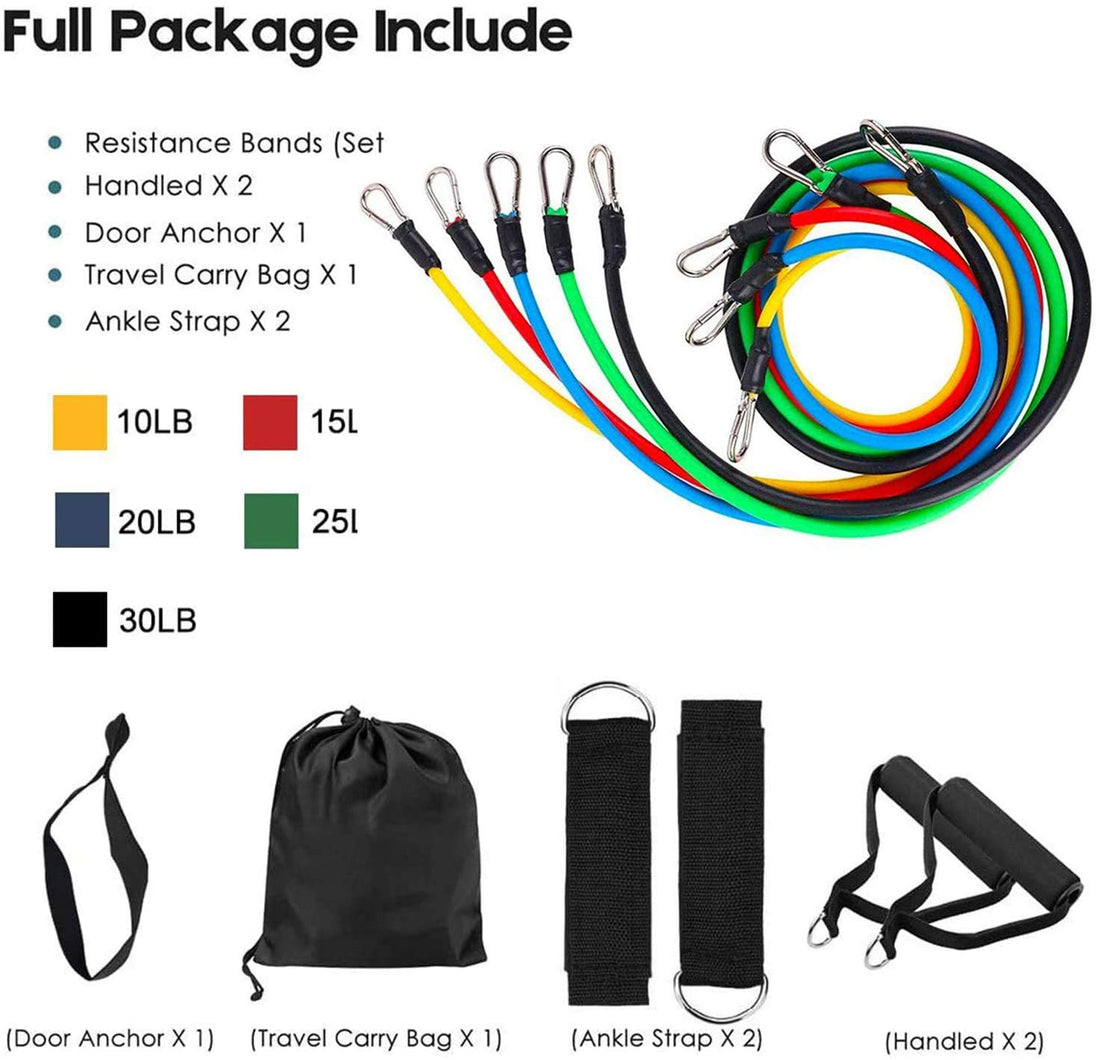 Everfit 11 Pack Resistance Bands Stackable Exercise Bands