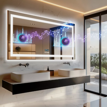 Interior Ave Smart LED Bathroom Mirror 80 x 160cm Rectangle Bluetooth Speakers