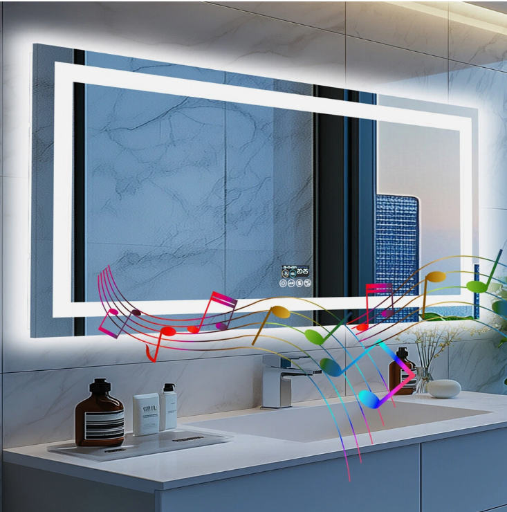 Interior Ave Smart LED Bathroom Mirror 80 x 160cm Rectangle Bluetooth Speakers