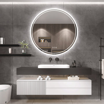 Interior Ave Round LED Bathroom Mirror Dual Light Anti-Fog 80cm