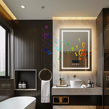 Interior Ave Smart LED Bathroom Mirror 60 x 80cm Rectangle Bluetooth Speakers