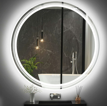 Interior Ave Round LED Bathroom Mirror Dual Light Anti-Fog 90cm
