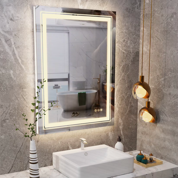 Interior Ave Rectangle LED Bathroom Mirror Dual Light Anti-Fog 70x90cm