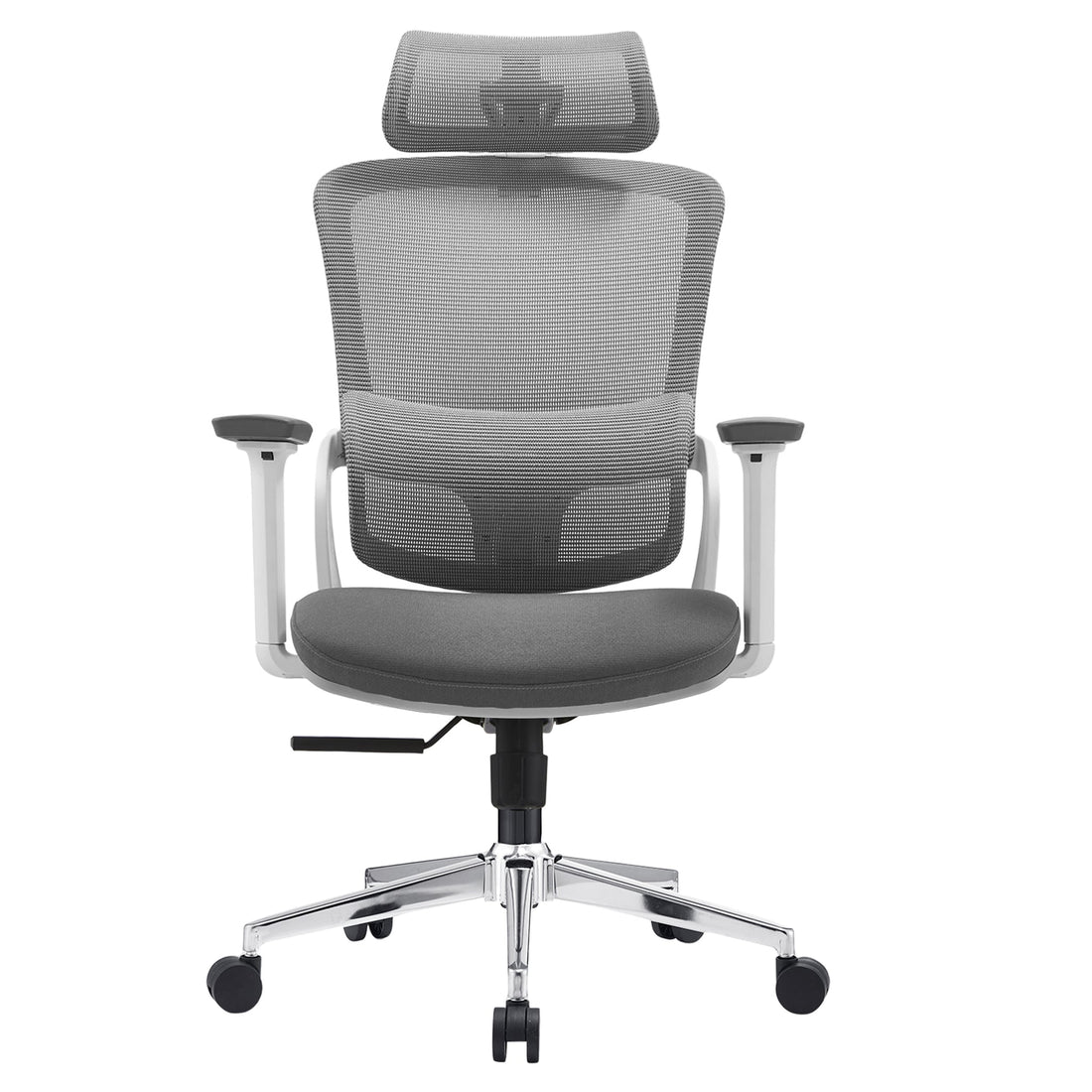 Elena High Back Fabric Ergonomic Office Chair with 3D Headrest Grey