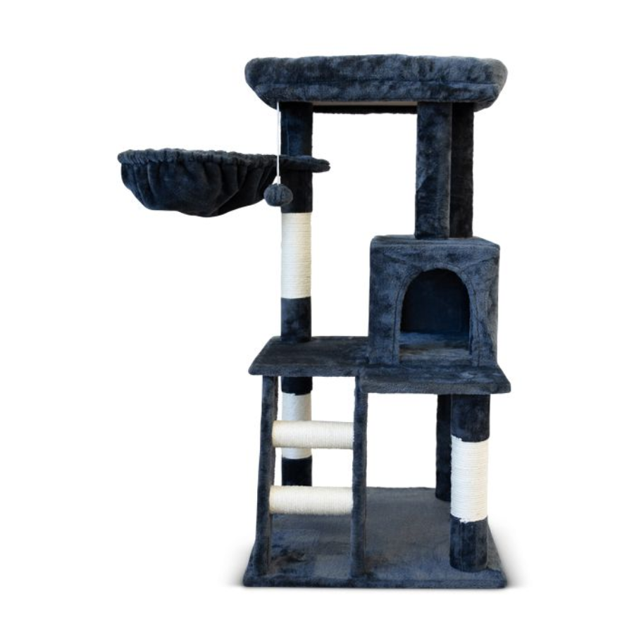 Petwiz Cat Scratching Post with Hiding Box 100cm Light Grey