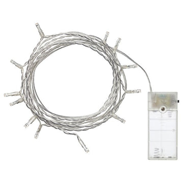 Vortaz LED String Lights Warm White 20 Bulbs Battery Powered 3m Wire