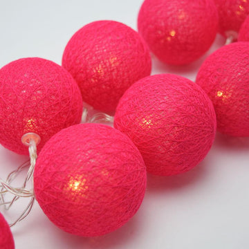 Vortaz LED Cotton Ball String Lights Red 20 Balls Battery 3m