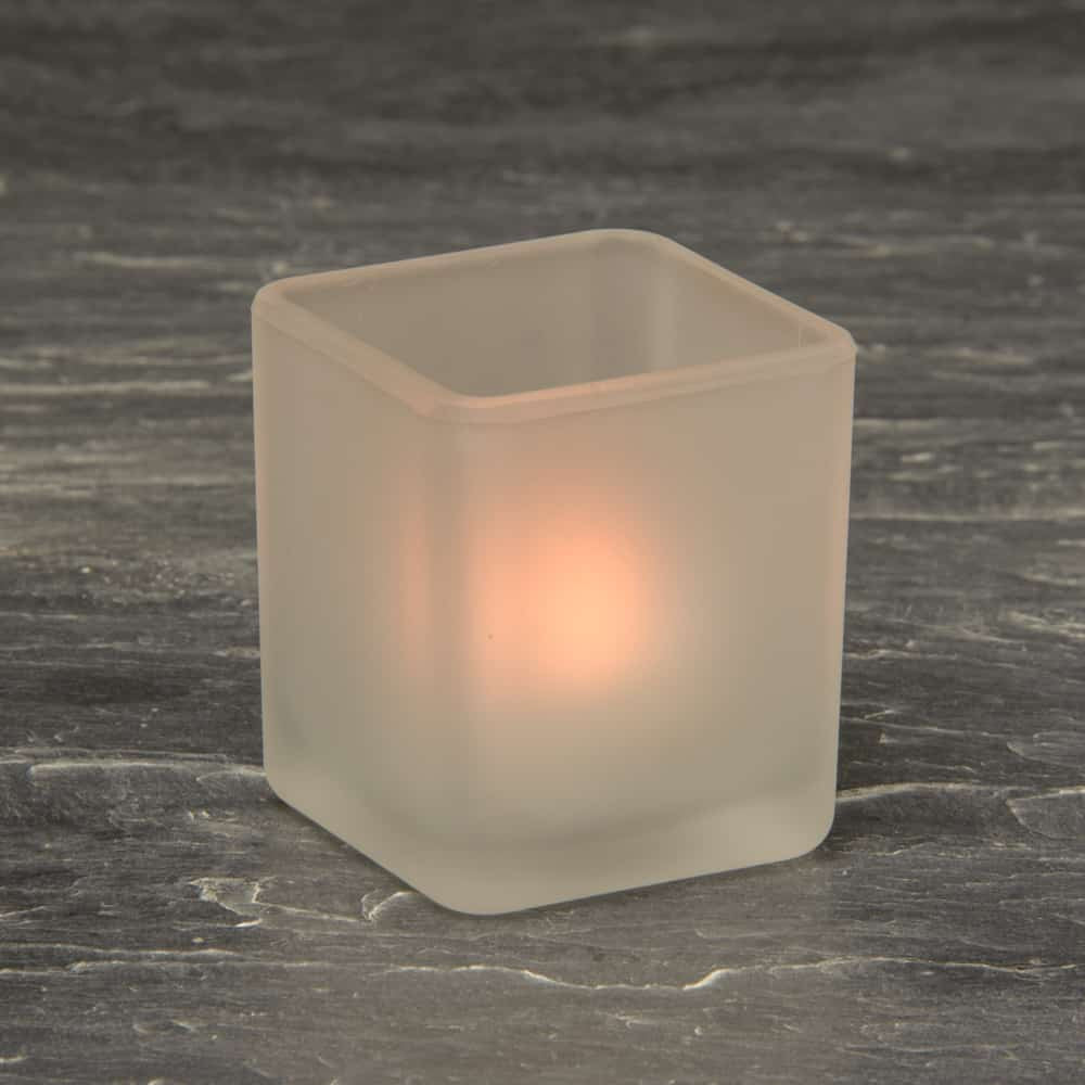 20-Pack Frosted Glass Tealight Candle Holder 5cm Cubes