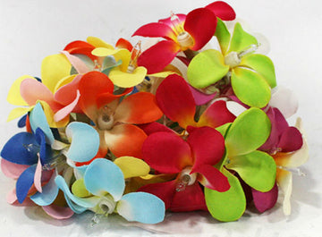Vortaz LED Frangipani Flower String Lights Tropical Mix 20 Flowers Battery