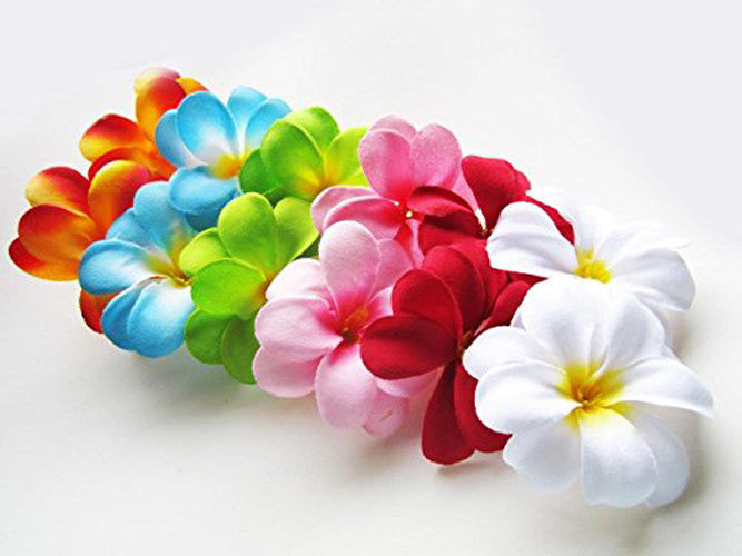 Vortaz LED Frangipani Flower String Lights Tropical Mix 20 Flowers Battery