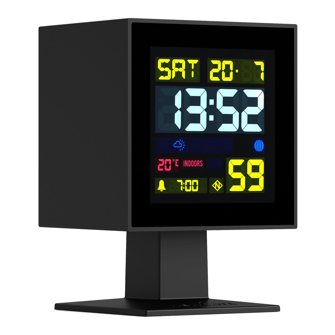 Newgate Monolith LCD Alarm Clock Black