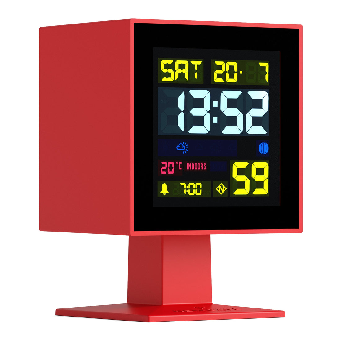 Newgate Monolith LCD Alarm Clock Fire Engine Red