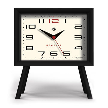 Newgate Henry Mantel Clock Black Cream Silent Sweep