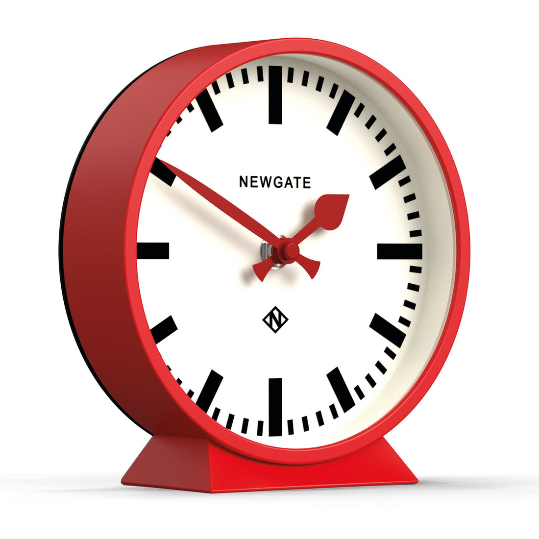 Newgate Railway Mantel Clock Silent Sweep Fire Engine Red