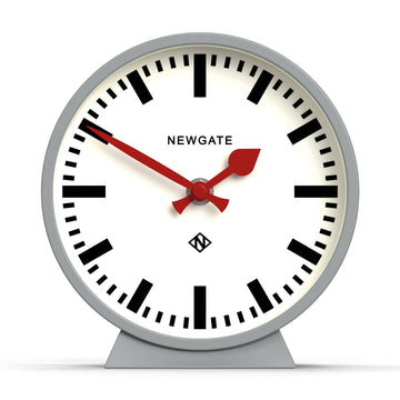 Newgate Railway Mantel Clock Silent Sweep Posh Grey