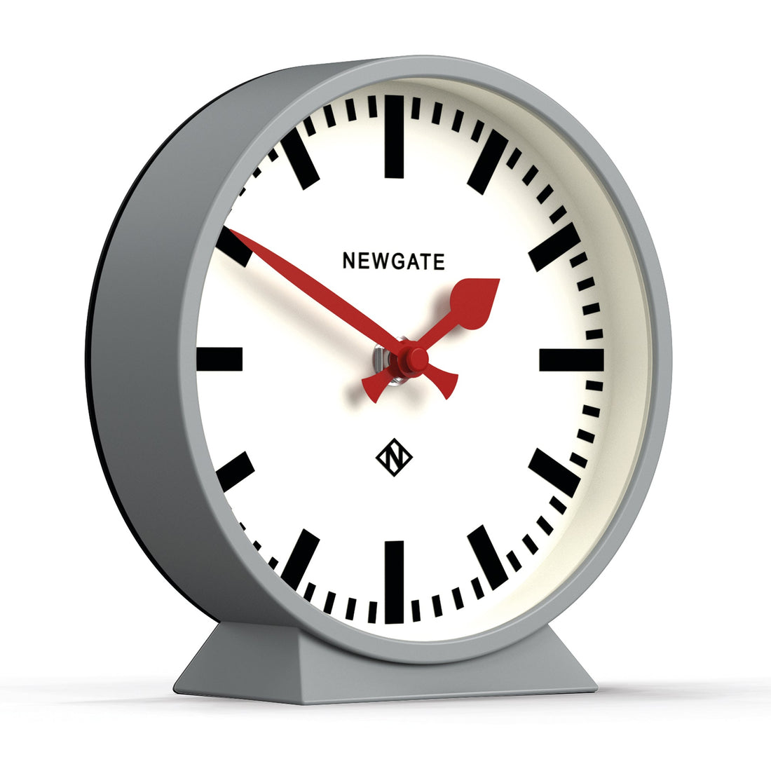 Newgate Railway Mantel Clock Silent Sweep Posh Grey