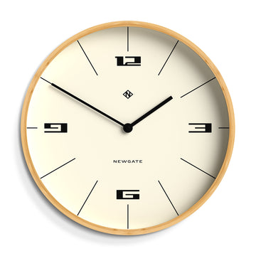 Newgate Bamboo Wall Clock Silent Sweep 38cm Natural