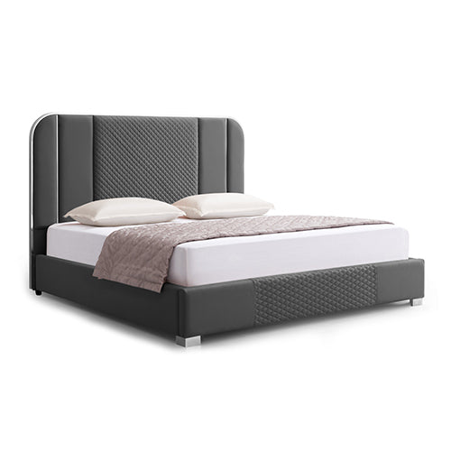 Halcyon Air Leather Bed Frame Queen Black