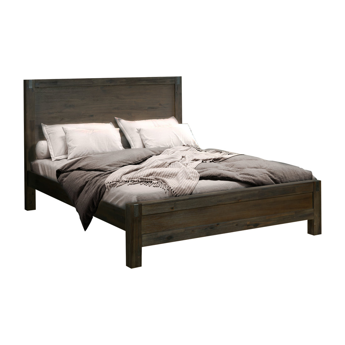 Solid Acacia Wood Queen Size Bed Frame Chocolate