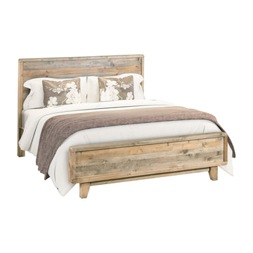 Woodland Rustic Pinewood Bed Frame King Light Brown