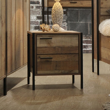 Mascot 2 Drawer Bedside Table Particle Board Oak Finish