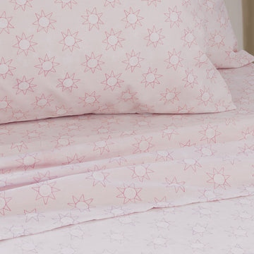 Suns Sheet Set Pastel Blue Beach Theme Single