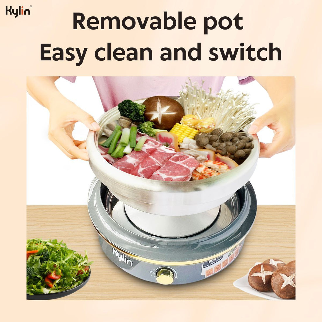 Kylin Electric Hotpot 1500W Stainless Steel 4L