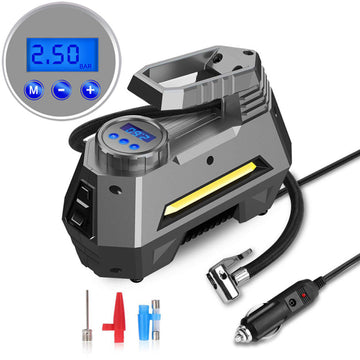 Portable 12V Car Tyre Inflator with LED Flashlight 150PSI